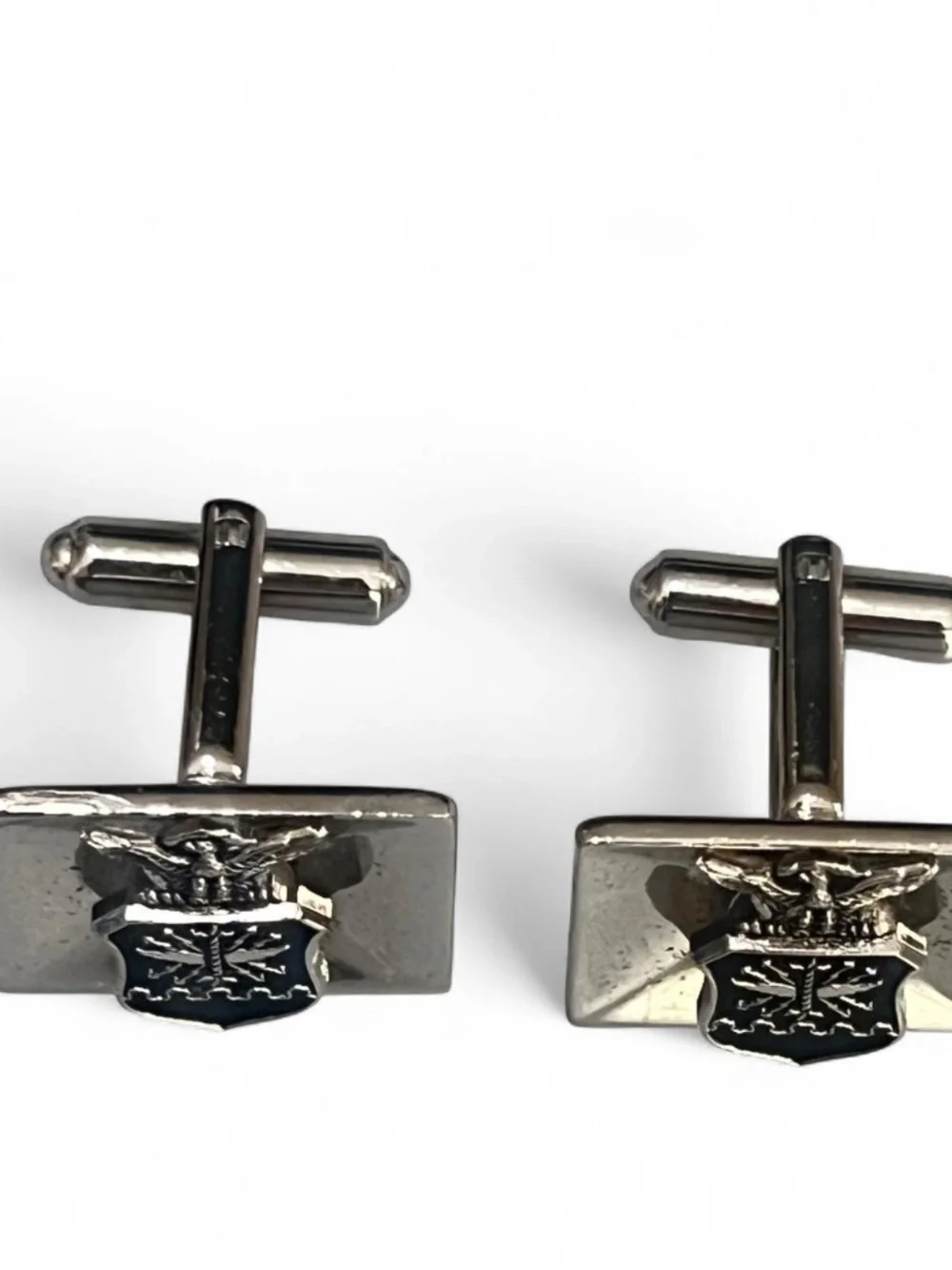 Vintage Balfour U.S Air Force Crest Silver Tone Cufflinks USAF Uniform Formal